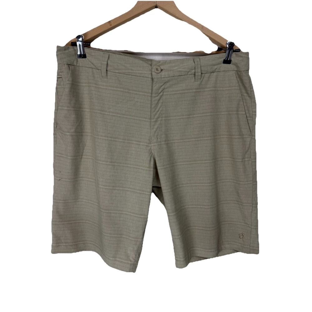 Hang Ten Men's Shorts Beige 38" Waist Stretch Golf Casual Beach Lightweight READ